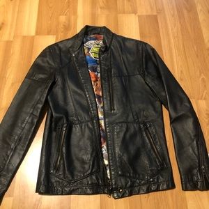 Volcom 100% Authentic Leather Jacket Rare Design!!